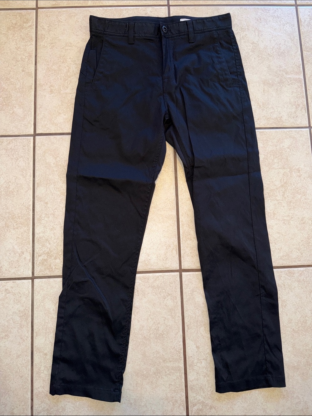 Volcom Men's Black Chinos - Slim Straight Fit